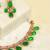 Zircon studded green stones choker necklace set
