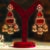Gold plated red stones jhumkas