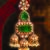 Gold plated green stones jhumkas