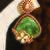 Gold plated mint green stones earrings
