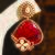 Gold plated red stones earrings