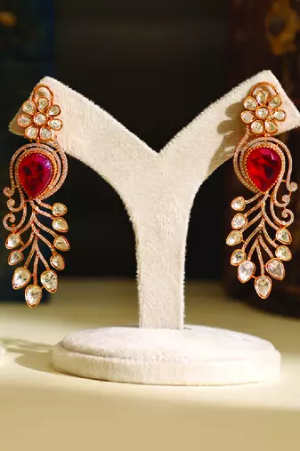 Zircon red stones danglers
