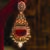 Gold plated red stones danglers