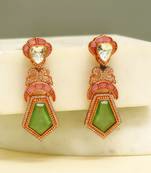 Gold plated multicolor stones earrings