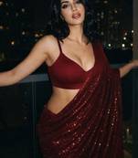 Bollywood designer heavy sequin work saree with bangalory silk blouse(bollywood replica)