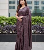 Bollywood designer heavy sequin work saree with bangalory silk blouse(bollywood replica)