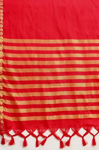 Red banarasi silk saree zari woven wedding traditional with blouse elegant party wear
