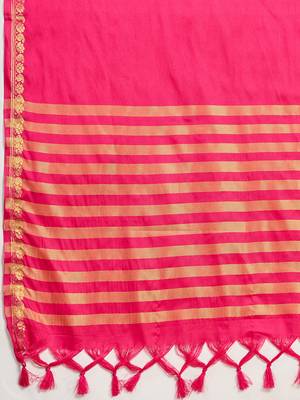 Pink banarasi silk saree zari woven wedding traditional with blouse elegant party wear 5
