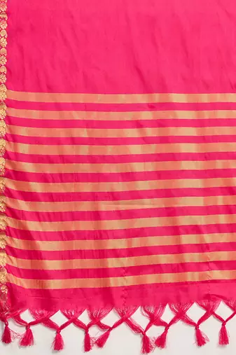 Pink banarasi silk saree zari woven wedding traditional with blouse elegant party wear