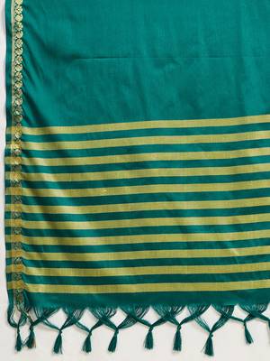 Green banarasi silk saree zari woven wedding traditional with blouse elegant party wear 5