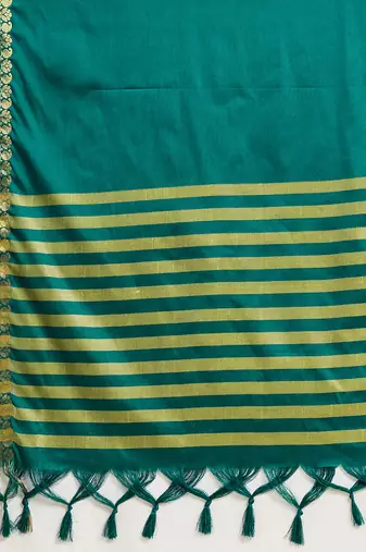 Green banarasi silk saree zari woven wedding traditional with blouse elegant party wear