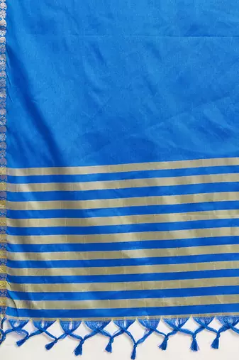Blue banarasi silk saree zari woven wedding traditional with blouse elegant party wear