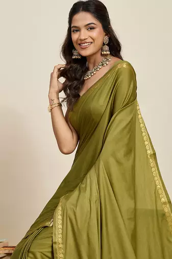 Mahendi banarasi silk saree zari woven wedding traditional with blouse elegant party wear