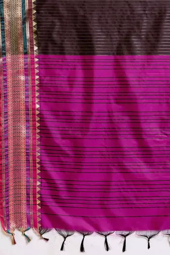 Brown banarasi silk saree zari woven wedding traditional saree with blouse design