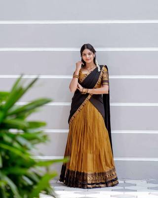 Yellow Cotton Lehenga Choli 1