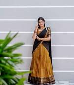 Yellow Cotton Lehenga Choli