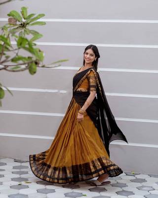 Yellow Cotton Lehenga Choli 2