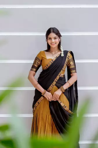 Yellow Cotton Lehenga Choli