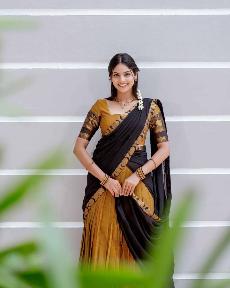 Yellow Cotton Lehenga Choli