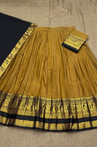 Yellow Cotton Lehenga Choli