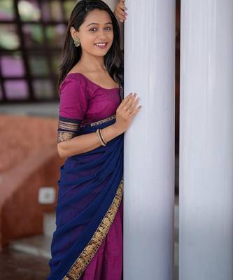 Pink Color Kanchi Cotton South Indian Functional Wear Lehenga Choli 2