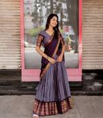 Lavender Color Kanchi Cotton South Indian Functional Wear Lehenga Choli