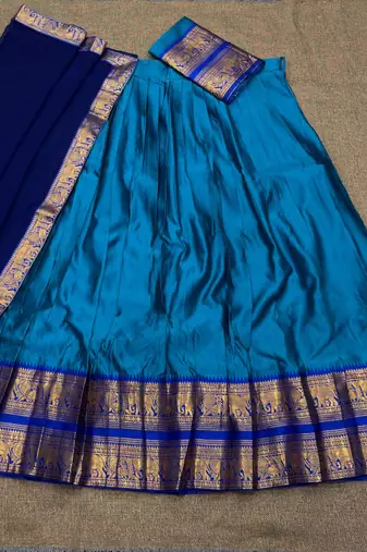 Firoji Color Kanchi Cotton South Indian Functional Wear Lehenga Choli