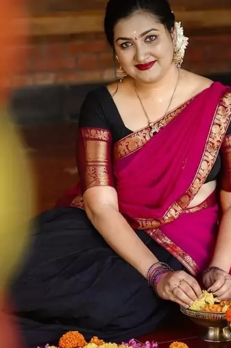 Blue Color Kanchi Cotton South Indian Functional Wear Lehenga Choli