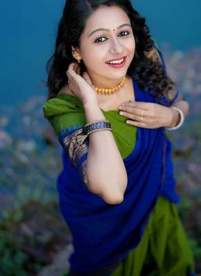 Parrot Green Color Kanchi Cotton South Indian Functional Wear Lehenga Choli 3