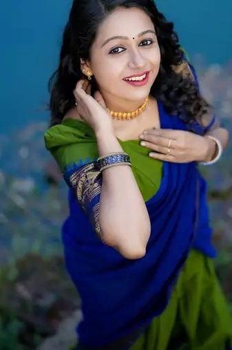 Parrot Green Color Kanchi Cotton South Indian Functional Wear Lehenga Choli