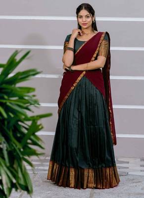 Morepich Color Kanchi Cotton South Indian Functional Wear Lehenga Choli 1