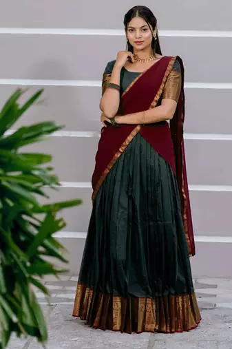 Morepich Color Kanchi Cotton South Indian Functional Wear Lehenga Choli