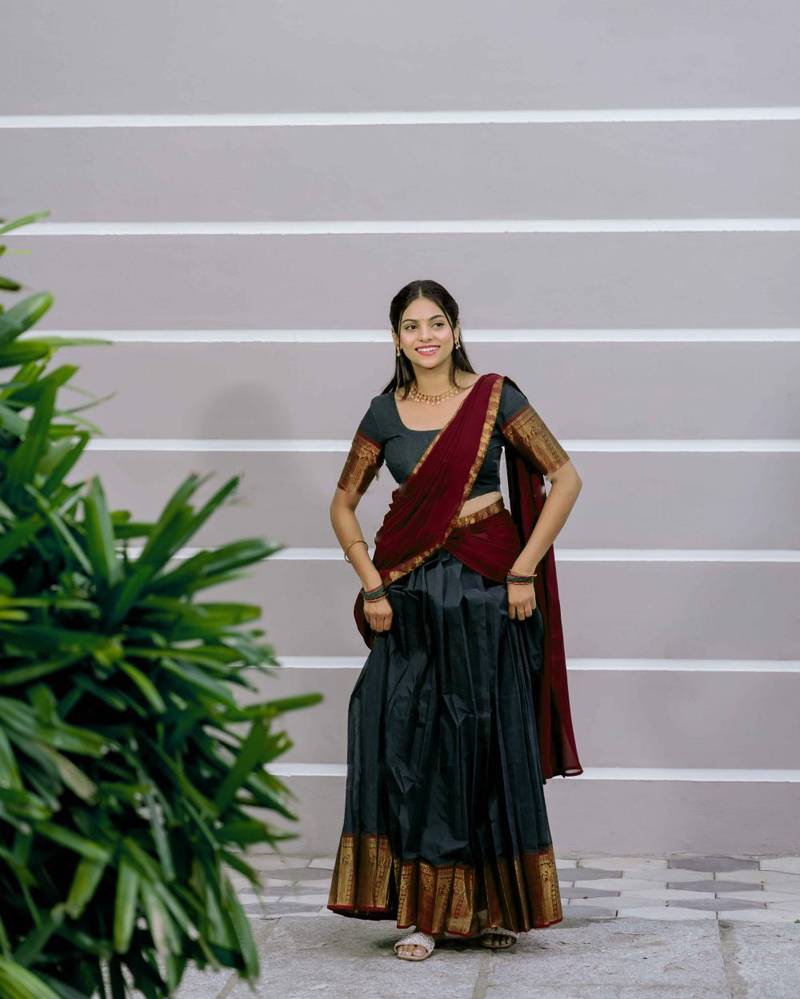 Morepich Color Kanchi Cotton South Indian Functional Wear Lehenga Choli