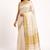 Beige woven cotton silk saree with blouse piece