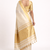 Beige woven cotton silk saree with blouse piece