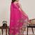 Pink linen printed saree designer border wedding traditional saree with blouse set