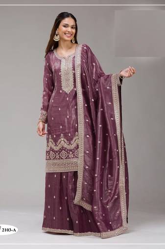 Onion color gold crush party wear salwar suit