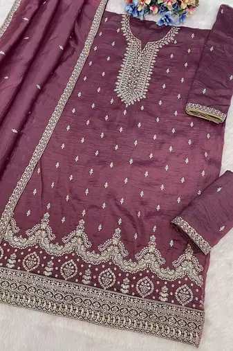 Onion color gold crush party wear salwar suit