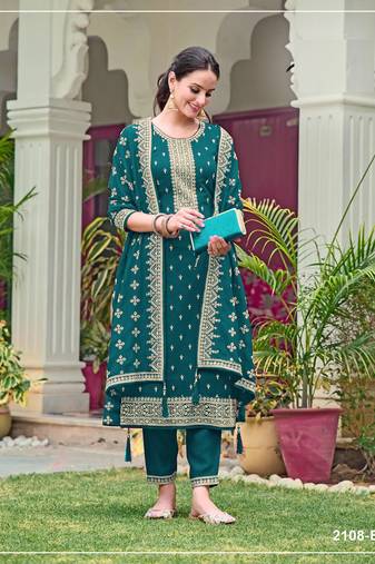 Teal color wedding wear faux georgette pakistani salwar suit