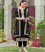 Black color wedding wear faux georgette pakistani salwar suit