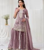 Onion color gold crush party wear salwar suit