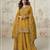 Yellow color roman silk heavy embroidery work wedding wear plazo set