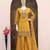 Yellow color roman silk heavy embroidery work wedding wear plazo set