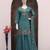 Teal color roman silk heavy embroidery work wedding wear plazo set