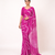 Pink printed art silk saree with blouse piece