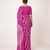 Pink printed art silk saree with blouse piece