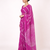 Pink printed art silk saree with blouse piece