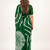 Dark green printed art silk saree with blouse piece