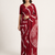Maroon printed art silk saree with blouse piece
