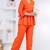 orange rayon stitched kurti set with lace design